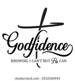 Religious sayings Godfidence black vector Christian clipart, Christian lettering, Easter clipart