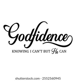 Religious sayings Godfidence black vector Christian clipart, Christian lettering, Easter clipart