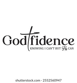 Religious sayings Godfidence black vector Christian clipart, Christian lettering, Easter clipart