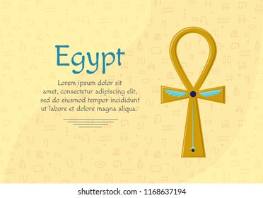 Religious sign of the ancient Egyptian cross - Ankh. A symbol of life. Symbols of Egypt