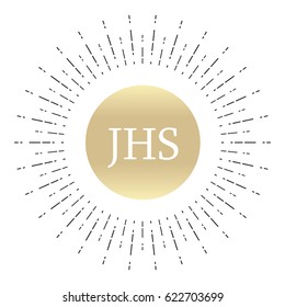 Religious sign. Christianity. IHS JHS Monogram of the name of Jesus 