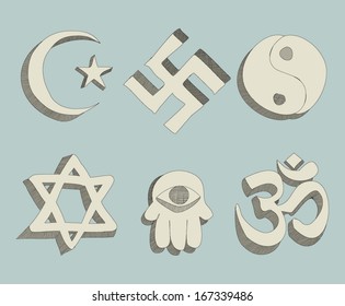 religious signs doodle vector