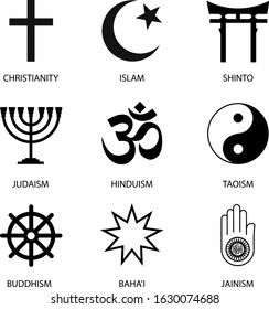 Religious Signs Symbols World Religion Icons Stock Vector (Royalty Free ...