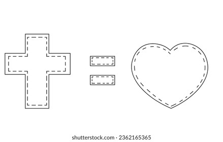 The Religious symbol of the Cross Equal Love in black and white