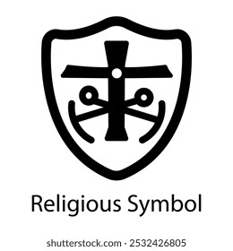 Religious symbol icon in glyph style