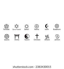 religious symbol icon vector template illustration logo design