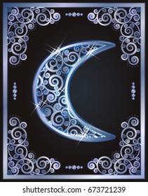 Religious symbol  islamic crescent, vector illustration