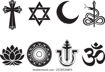 Religious Symbol Vector Silhouette Design