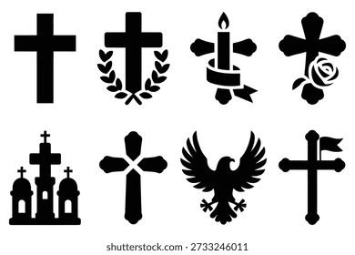 Religious symbols cross candle eagle church christian