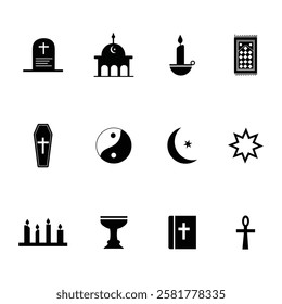 Religious symbols and icon set 
