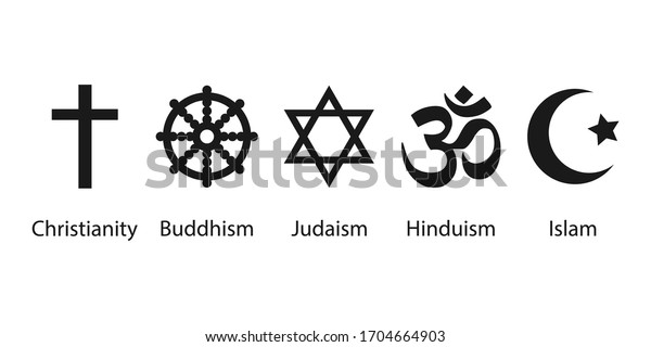 Religious symbols icon set. Vector illustration,
flat design.