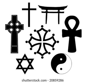 Religious symbols in vector art