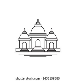 Religious temple in simple line art illustration