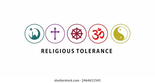 diseño de Vector de icono de logotipo de tolerancia religiosa