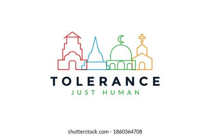 Religious Tolerance Logo Vector Icon Illustration Design