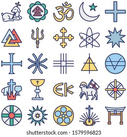 
Religious Vector Icons set every single icon can be easily modified or edited 
