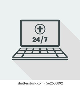 Religious web services 24/7 - Vector flat icon