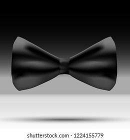 Relistic black bow-tie. Pattern bow-tie.