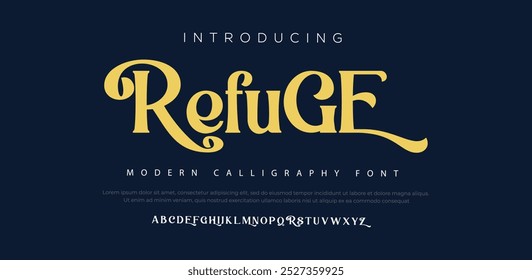 Reliuge creative modern alphabet. Typography with modern regular and number. minimalist style fonts set. vector illustration