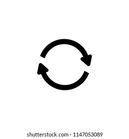 Reload 360 Circle Arrows. Flat Vector Icon illustration. Simple black symbol on white background. Reload 360 Circle Arrows sign design template for web and mobile UI element