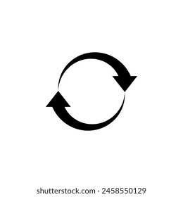 Reload 360 Circle Arrows flat vector icon. Simple solid symbol isolated on white background. Reload 360 Circle Arrows sign design template for web and mobile UI element