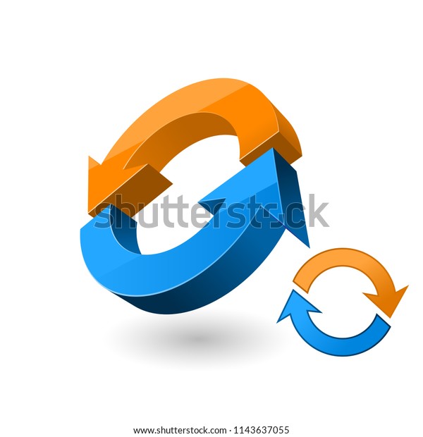 3d記号を再ロード 矢印回転記号 のベクター画像素材 ロイヤリティフリー