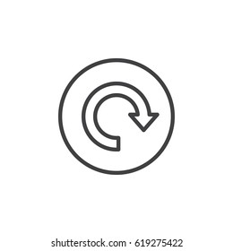 Reload, arrow around circular line icon. Round simple sign. Flat style vector symbol