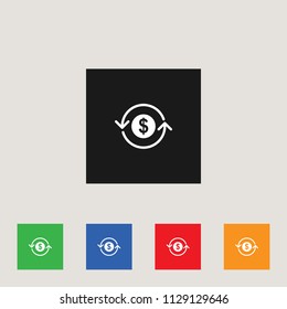 Reload arrow and Dollar icon, stock vector illustration, EPS10.