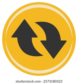 Reload arrow flat icon isolated on white background.