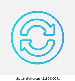 Volver a cargar icono de flecha en estilo de degradado, usar para presentación de aplicación móvil del sitio web