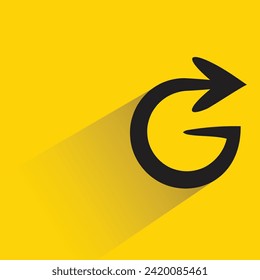 reload arrow icon with shadow on yellow background
