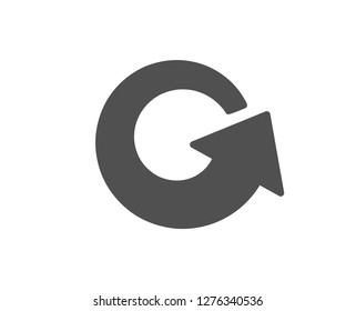 Reload arrow icon. Update Arrowhead symbol. Navigation pointer sign. Quality design element. Classic style icon. Vector