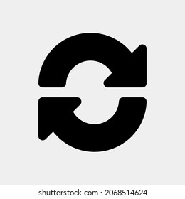 Umladen von Pfeilsymbol, Vektorgrafik in solidem Stil, Verwendung für Website-Mobile-App-Präsentation