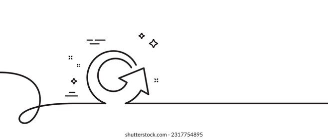 Volver a cargar el icono de la línea de flecha. Una línea continua con curl. Actualizar símbolo de la punta de flecha. Signo del puntero de navegación. Recargar una cinta de contorno simple. Patrón de curva de bucle. Vector