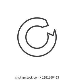 Reload arrow line icon. linear style sign for mobile concept and web design. Circular rotation arrow outline vector icon. Symbol, logo illustration. Pixel perfect vector graphics