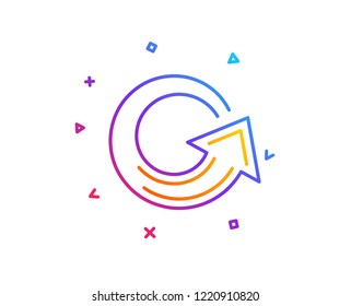 Reload arrow line icon. Update Arrowhead symbol. Navigation pointer sign. Gradient line button. Reload icon design. Colorful geometric shapes. Vector