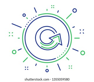 Reload arrow line icon. Update Arrowhead symbol. Navigation pointer sign. Quality design elements. Technology reload button. Editable stroke. Vector