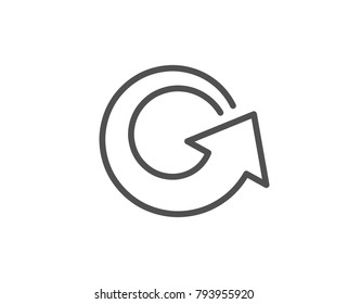 Reload arrow line icon. Update Arrowhead symbol. Navigation pointer sign. Quality design element. Editable stroke. Vector