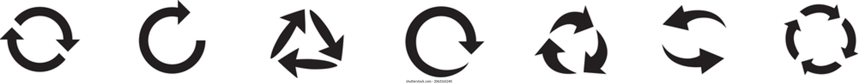 Reload arrow set. Rotation arrows vector illustration