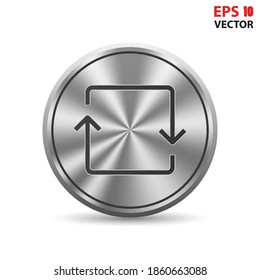 Reload arrow sign icon in 3D button. Eps 10 vector illustration.