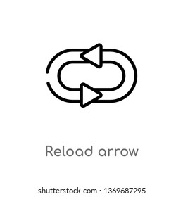 reload arrow vector line icon. Simple element illustration. reload arrow outline icon from ultimate glyphicons concept. Can be used for web and mobile