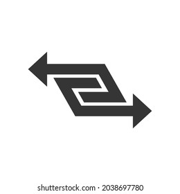 Reload arrows. Black Reset symbol. Vector arrow. Rotation arrows isolated.