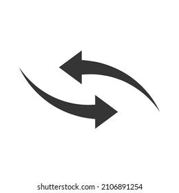 Reload arrows. Black Reset symbol. Vector arrow. Rotation arrows isolated.