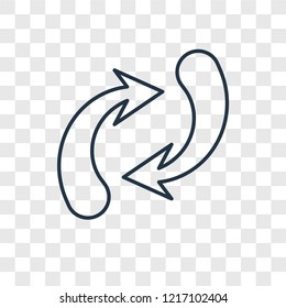 Reload arrows concept vector linear icon isolated on transparent background, Reload arrows concept transparency concept in outline style
