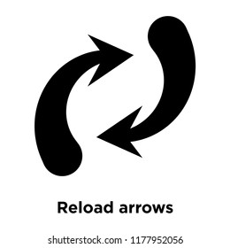 Reload arrows icon vector isolated on white background, logo concept of Reload arrows sign on transparent background, filled black symbol