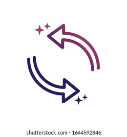 reload arrows refresh social media gradient style icon vector illustration