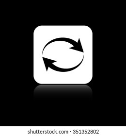 Reload - black vector icon on the white button