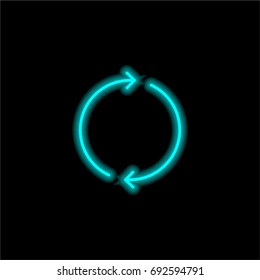 Reload blue glowing neon ui ux icon. Glowing sign logo vector