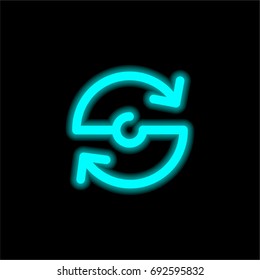 Reload blue glowing neon ui ux icon. Glowing sign logo vector