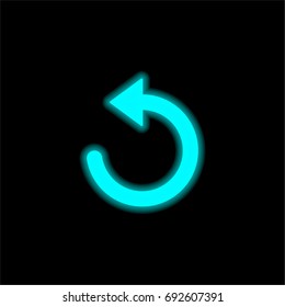 Reload blue glowing neon ui ux icon. Glowing sign logo vector